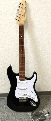 E-Gitarre 4/4  im  schwarze Farbe (glänzend) w. Tr. - Bild 1 von 4
