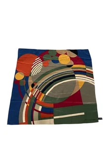 Sciarpa seta vintage Frank Lloyd Wright astratta geometrica multicolore MOMA quadrata - Foto 1 di 12