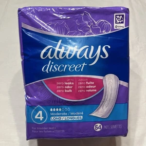 4 Drop Always Discreet Inkontinenzeinlagen Frauen mäßige Saugfähigkeit lang 54 Ct - Bild 1 von 6