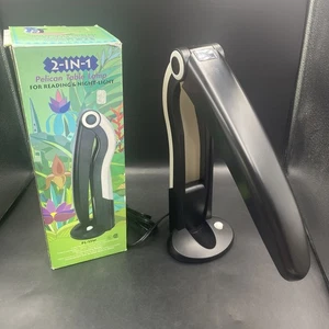 H.T. Huang Vintage weiß und schwarz Pelikan 2 in 1 klappbare Schreibtischlampe funktioniert mit Box - Bild 1 von 9