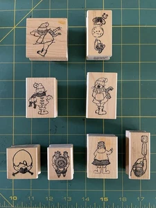 Vintage Bemerkenswert! Stempel Lot 8 super süße Menschen NEU - Bild 1 von 4