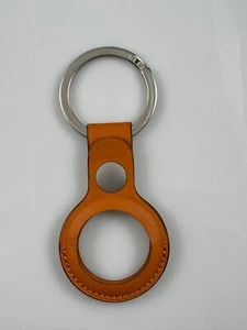 New Original Genuine Authentic OEM Apple AirTag Leather Key Ring Golden Brown - Afbeelding 1 van 8