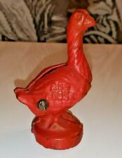 Vintage Red Goose Shoes Promotional Cast Iron Bank 4 Inches Tall