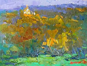 Oil Painting Evening Bell Kalenyuk O. Unframed Original Home Decor nKalen1157 - Picture 1 of 6