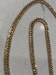 Gold Tone Cuban Link Chain Adjustable Necklace - Picture 1 of 8