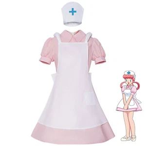 Cosplay Nurse Joy Uniform Dress Hat Costumes Apron Halloween Masquerade Suits - Picture 1 of 10
