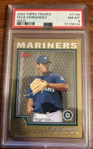 2004 Topps Traded #T144 Felix Hernandez Gold #1589/2004 PSA 8 #57108124 - Picture 1 of 2