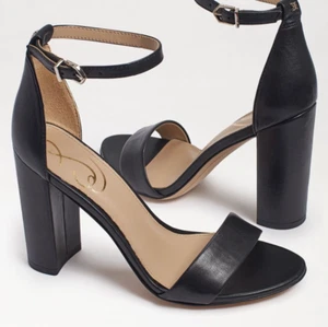 Sam Edelman YARO 4" HighHeels Women Black Block ankle strap leather Sandal Sz8.5 - Bild 1 von 13