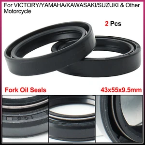 43x55x9.5mm Fork Oil Seals For VICTORY/YAMAHA/KAWASAKI/SUZUKI & Other Motorcycle - Picture 1 of 21