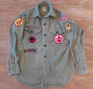 Vtg 1950s Boy Scouts Uniform Shirt w/ Patches BSA Knoxville & Atlanta '56 & '57 - Picture 1 of 18