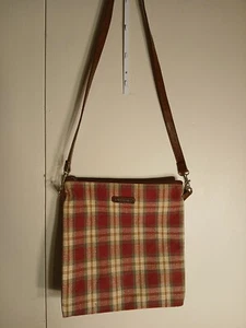 Longaberger Homestead Crossbody Purse Bag Plaid Multicolor RED/GREEN/Beige - Picture 1 of 21