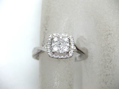 Anillo de compromiso de diamantes Kay Jewelers 1/3 ctw corte redondo oro blanco 10K talla 6,75 Foto 1 de 4