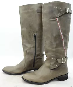 Botas de montar Charles David Italia para mujer talla 39 de cuero con cremallera con cinturón hasta la rodilla - Imagen 1 de 9