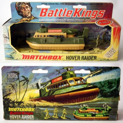 VINTAGE 1974 MATCHBOX BATTLE KINGS HOVER RAIDER K-105 + 3 INFANTRY FIGURES NEW ! - Image 1 of 4
