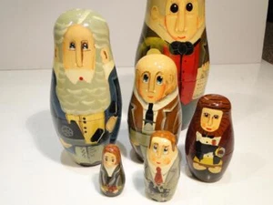 Vintage Inventors American Classics Nesting Dolls - Edison, Bell, Wright ++ - Picture 1 of 4