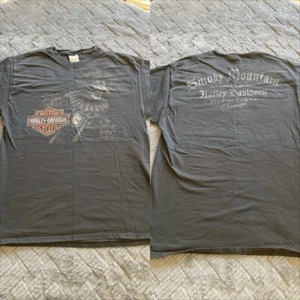 Harley Davidson Pocket T-Shirt Men’s L Smokey Mountains Pigeon Forge TN Dbl Side - Picture 1 of 4