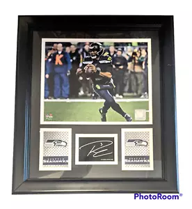 NFL Seattle Seahawks RUSSELL WILSON Facsimile Signature Autographed Framed Photo - Picture 1 of 12