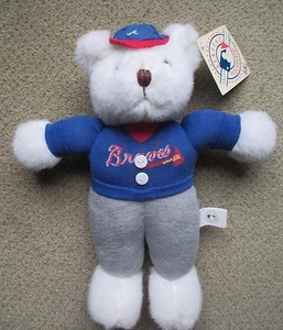 MLB Atlanta Braves Baseballteam 12 Zoll Teddybär sauber mit allen angebrachten Etiketten - Bild 1 von 6