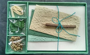 Exquisite Gift Letter/Writing Stationery Set/Handmade Mulberry Paper/HunterGreen - Picture 1 of 4