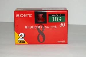 SONY VIDEO 8 2 PACK HG 30 8MM TAPE BRAND NEW FACTORY SEALED - Picture 1 of 4