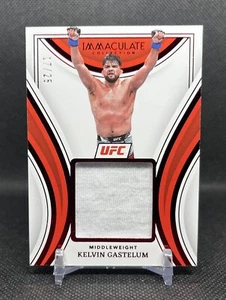 2023 Unbefleckter UFC KELVIN GASTELUM Kämpfer GETRAGEN/GEBRAUCHT ROT Aufnäher/25 SP - Bild 1 von 3