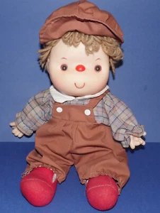 VINTAGE ICE CREAM DOLL * Soft Body Boy In Dungarees * 14" (36cm) Tall * - Picture 1 of 7