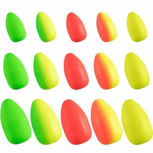 30X Oval Foam Floats Bobbers Fishing Rig Beads Pop Up Floating 8 Colours Bass - Picture 1 of 18