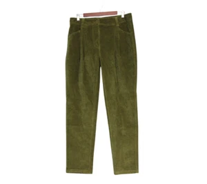 NWT Alison Sheri Corduroy Pants Medium Pleated Straight Leg Academia Preppy - Picture 1 of 12