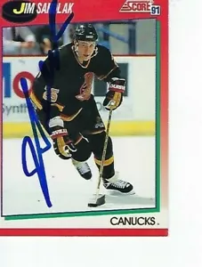 JIM SANDLAK SIGNED 1991-92 SCORE #260 - VANCOUVER CANUCKS - Picture 1 of 1