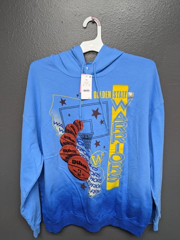 NEW Women's Golden State Warriors NBA Blue Graphic Pullover Hoodie Size XXL 2XL Cover