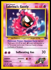 Carta Set Maghi 2000 Pokémon Sfida Palestra Sabrina’s Gastly #97/132 - Foto 1 di 2