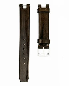 NEW Authentic BAUME MERCIER Linea Pearl Brown Strap Band 14mm N Steel Buckle - Picture 1 of 2