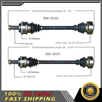 Par de ejes de junta de eje trasero CV SurTrack para BMW 325xi 330i 330xi 01-05 Foto 1 de 4