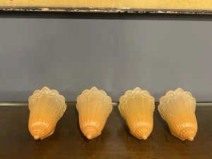 Vintage Art Deco Glas Schlupfschirm Kronleuchter Ersatz -4er Set- - Bild 1 von 9