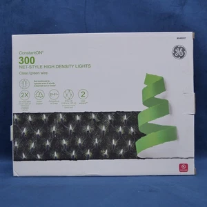 NEW GE ConstantON 300 Net Style High Density Clear Lights Green Wire 6ft x 4ft - Picture 1 of 10