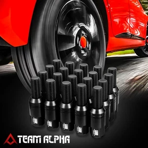 [J2] Fit 1992-2022 BMW/Maserati M14x1.5 Black Closed End Style Lug Nuts Set 20x - Picture 1 of 7