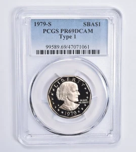 PR69 DCAM 1979-S Type 1 Susan B Anthony Dollar PCGS Blue Lbl *5865 - Picture 1 of 5