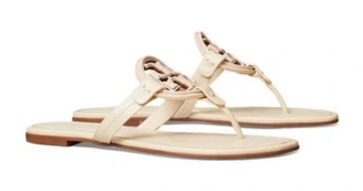 Сандалии TORY BURCHMetal Miller новые кремовые / розовые с ракушками - Изображение 1 из 4