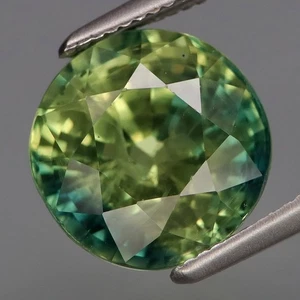 5.15Ct.Heated Only! BIG Blue Yellow Sapphire Australia Round 9.5mm.Good Luster! - Picture 1 of 4