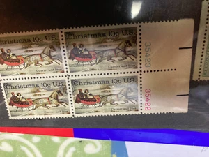US - Scott #1551 MNH Plate Block of 4 Stamps - 10c Christmas Issue 1974 - Picture 1 of 1
