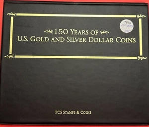 150 YEARS OF U.S. GOLD & SILVER DOLLAR COINS IN NICE HOLDER WITH STORIES OF EACH - Picture 1 of 15