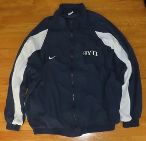 Vintage 1990's Nike Sports Label - BRIGHAM YOUNG UNIVERSITY (2XL) Lined Jacket - Picture 1 of 10