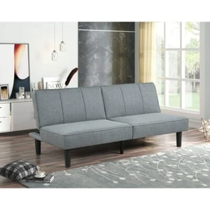 Mainstays 66" Studio Futon, Gray Linen Upholstery - Picture 1 of 12