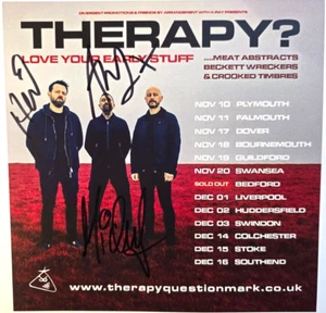 Therapy Hand Signed presentation A4 on glossy print by Band Members - Picture 1 of 13