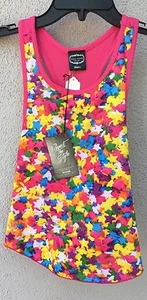 $ 52 Neu mit Etikett Zara Terez mehrfarbig Stern rosa Rücken Racer Tank Top Mädchen - Bild 1 von 3