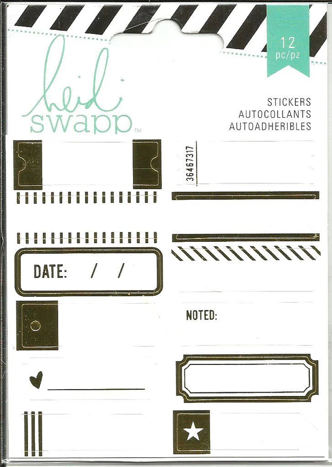 Heidi Swapp Label Stickers Gold #883 - Image 1 of 1