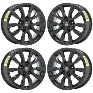 17" Nissan Rogue Midnight Edition Black wheels rims Factory set 4 62746 EXCHANGE - Picture 1 of 8