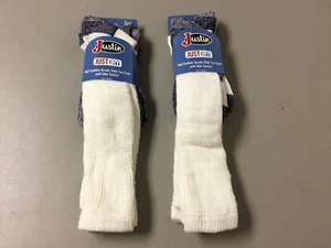 Men’s Justin JustDry Acrylic Steel Toe OTC Crew Socks 4 Pair Size L White #43W - Picture 1 of 3