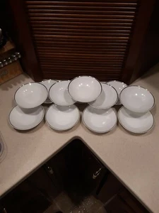 12 Rosenthal China Bettina 5 3/4" Fruit Bowls Pattern M 3455 Platinum - Picture 1 of 6