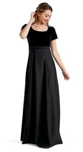 Ladies' and Youth Long Black Short-sleeved Dresses Choir/Band/Orchestra etc